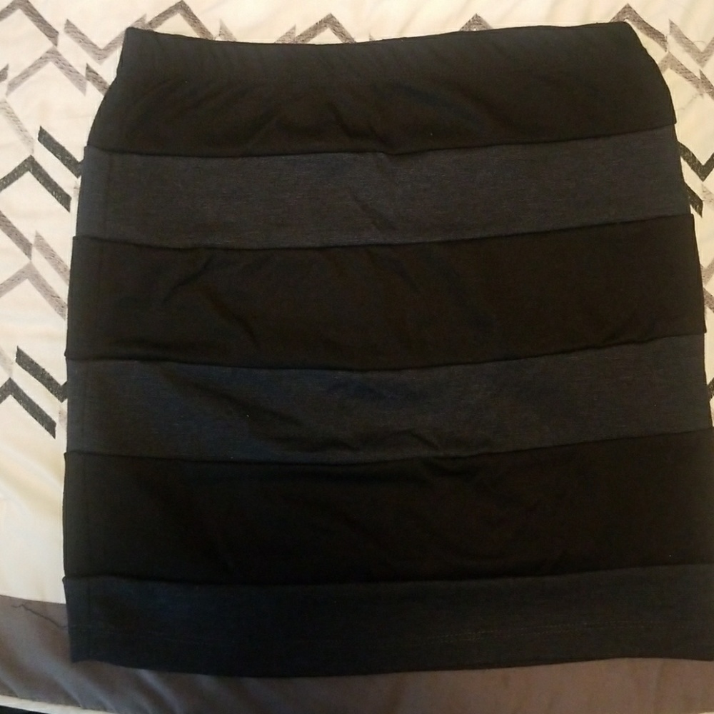 Black and grey striped skirt